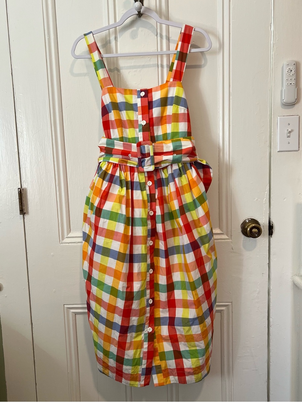 Christopher John Rogers Multicolor Gingham Midi Dress